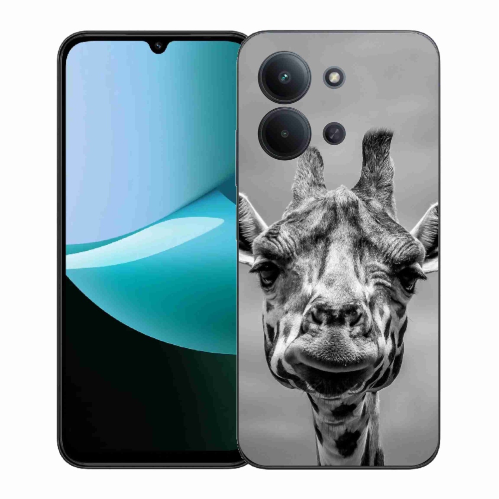 Gél borítás mmCase a Xiaomi Redmi 15C 4G (171mm)/Poco C85 4G (171mm) - fekete-fehér zsiráfhoz