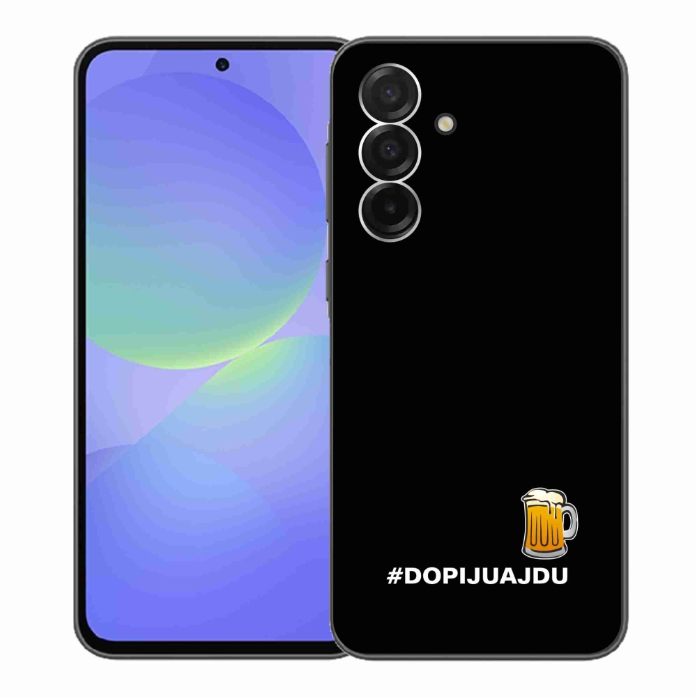 Gél borítás mmCase Samsung Galaxy A36 5G - sör motívum 1 fekete háttér