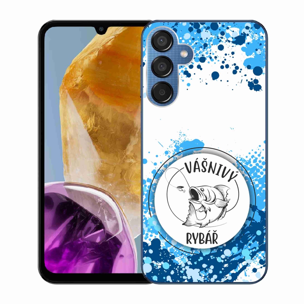 Gél borító mmCase Samsung Galaxy M15 5G - szenvedélyes halász fehér háttérrel