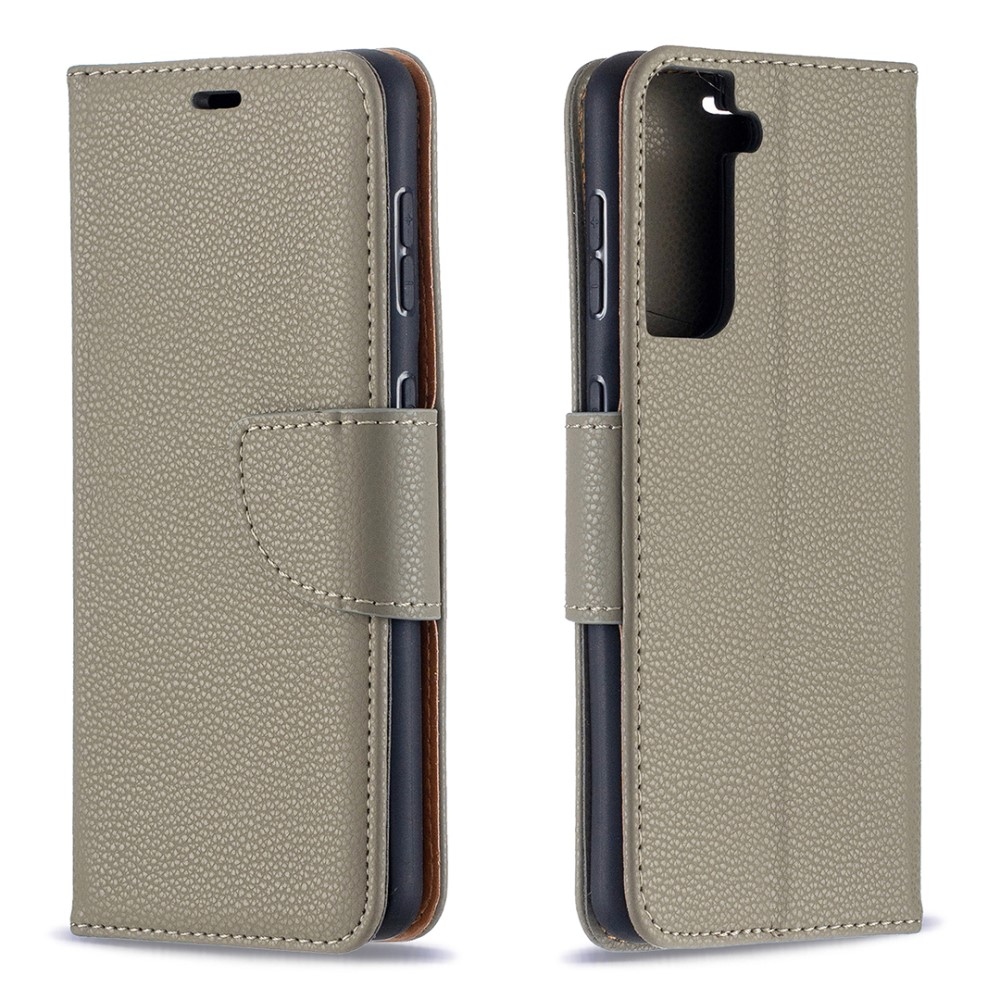 Tárcás könyvtáska Samsung Galaxy S21-hez - szürke