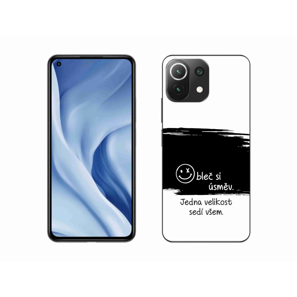 Gél borító mmCase a Xiaomi 11 Lite 5G NE számára - vicces szöveg 8 fekete-fehér háttérrel