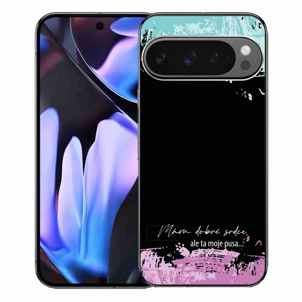 Gél borítás mmCase a Google Pixel 9 Pro XL-hez - vicces szöveg 3 fekete háttérrel