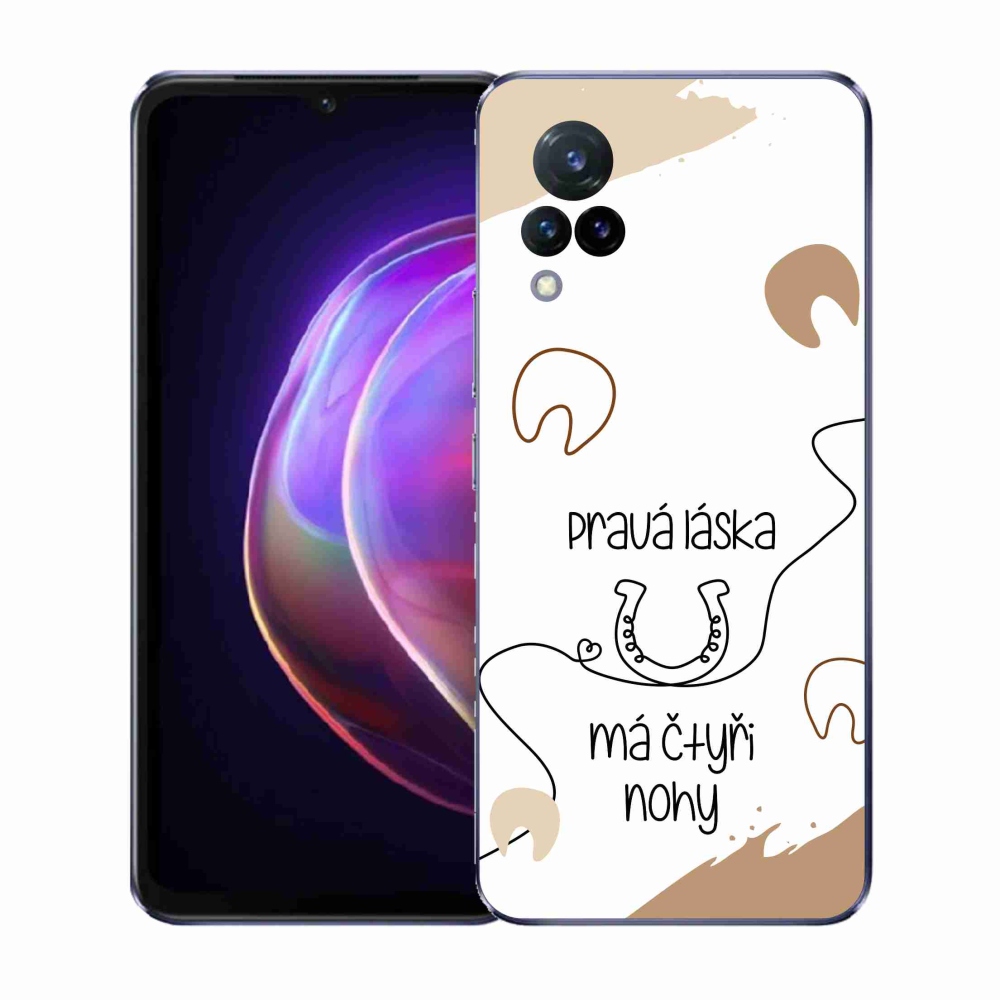 Gél borító mmCase a Vivo V21 4G/5G készülékhez - ló motívum fehér háttérrel