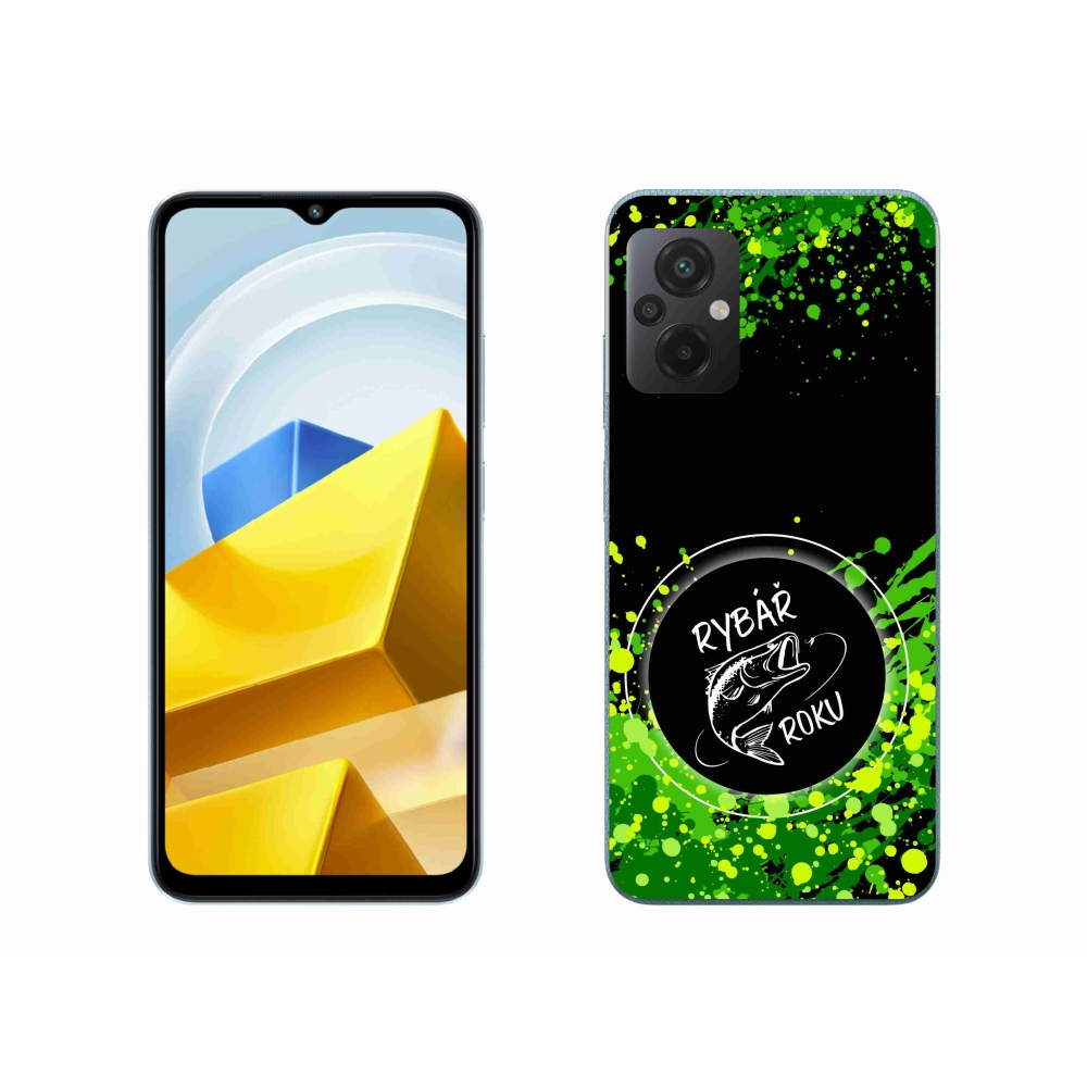 Gél borító mmCase a Xiaomi Poco M5 4G-hez - az év horgásza fekete háttérrel