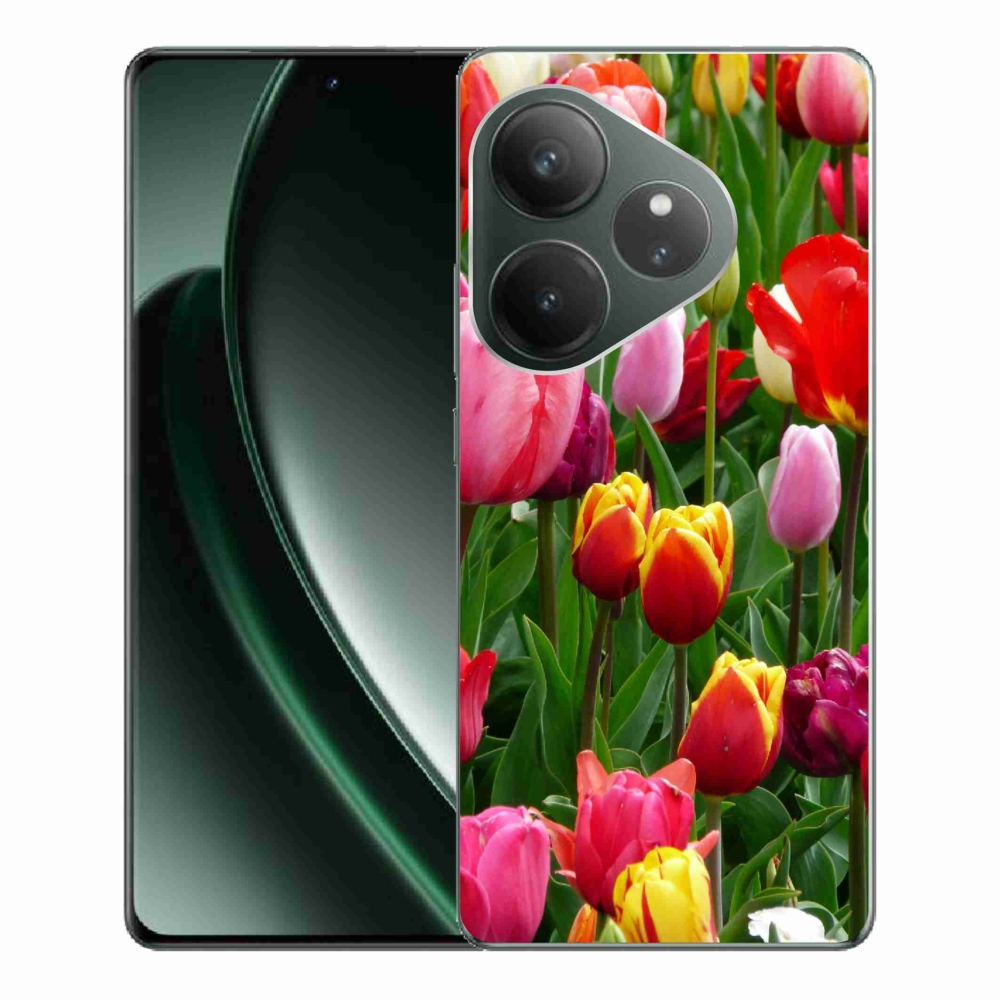 Gél borítás mmCase a Realme GT 6 5G/GT 6T 5G számára - tulipánok