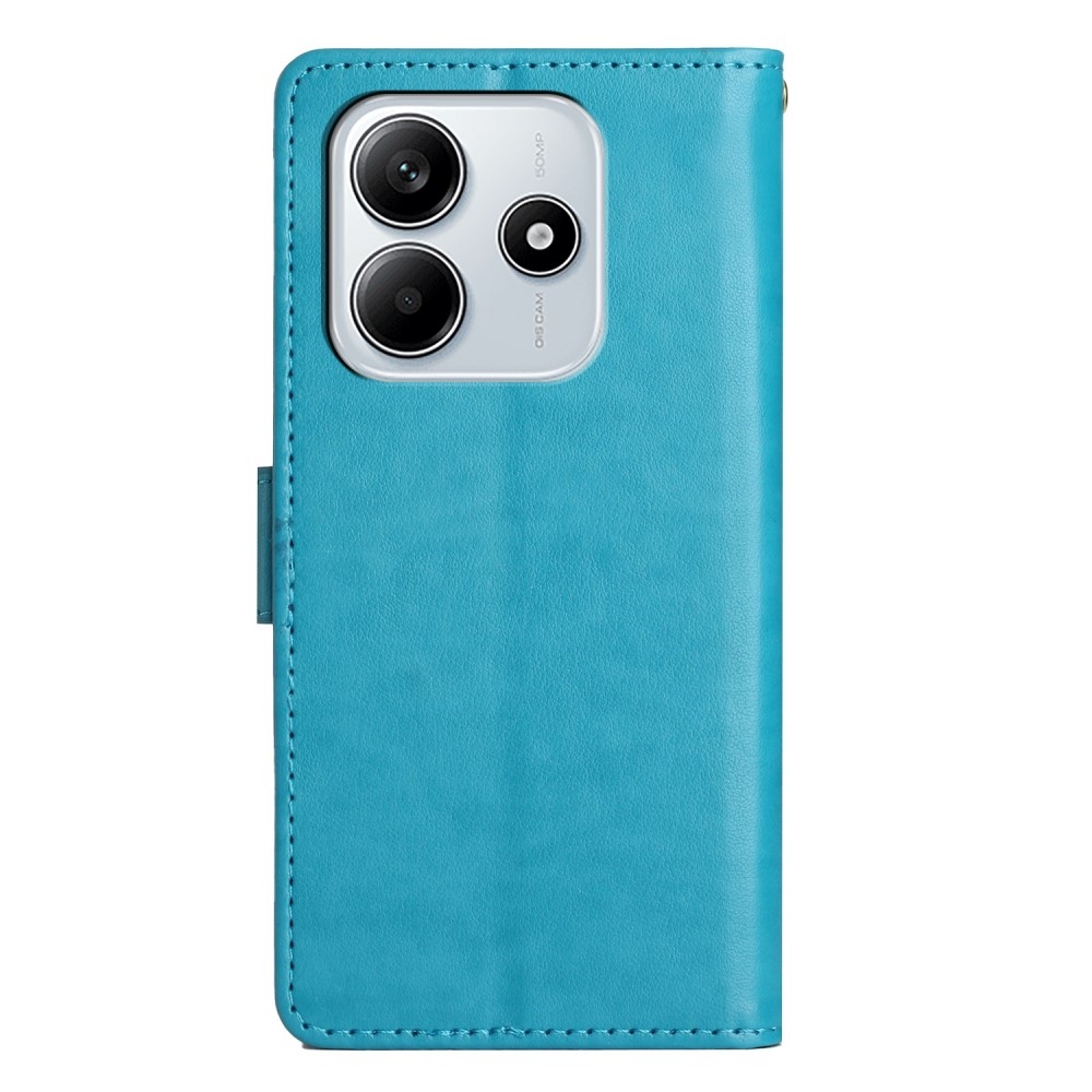 Virágok könyv tok Xiaomi Redmi Note 14 5G - kék