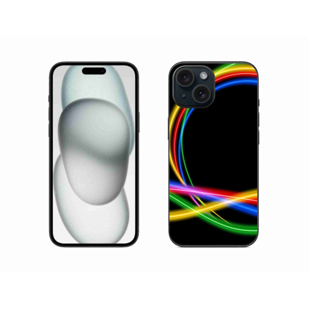 Gél tok mmCase iPhone 15 készülékhez - neon karikák
