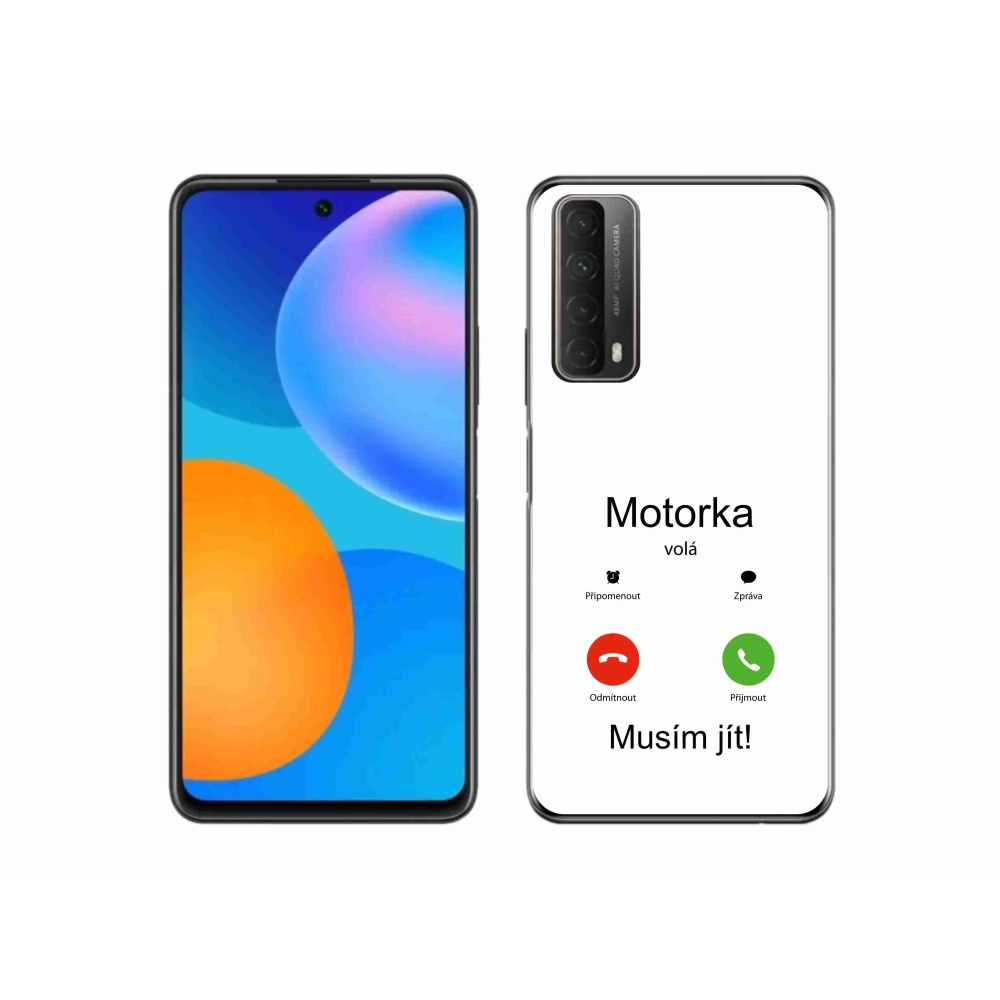 Gél borító mmCase a Huawei P Smart (2021) - motoros hívások fehér háttérrel