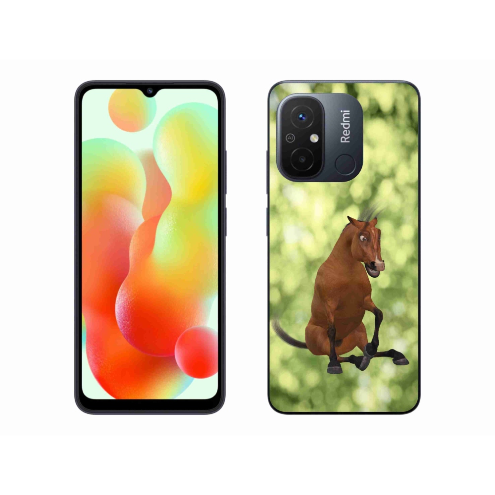 Gél borítás mmCase a Xiaomi Redmi 12C-hez - barna rajzfilm ló 1