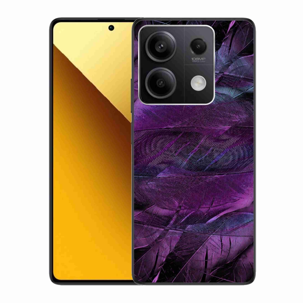 Zselés borítás mmCase a Xiaomi Redmi Note 13 5G-hez - lila tollakkal