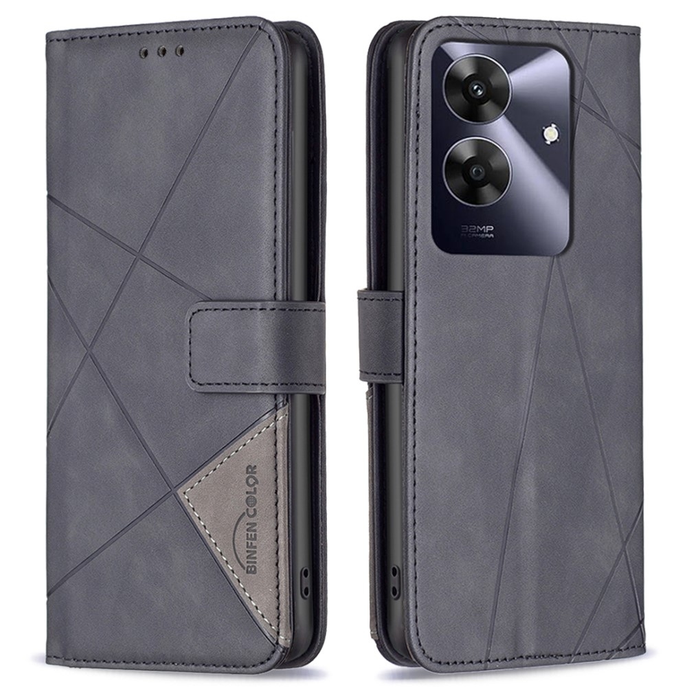 BNF háromszög alakú könyvtáska Realme Note 60-hoz - fekete