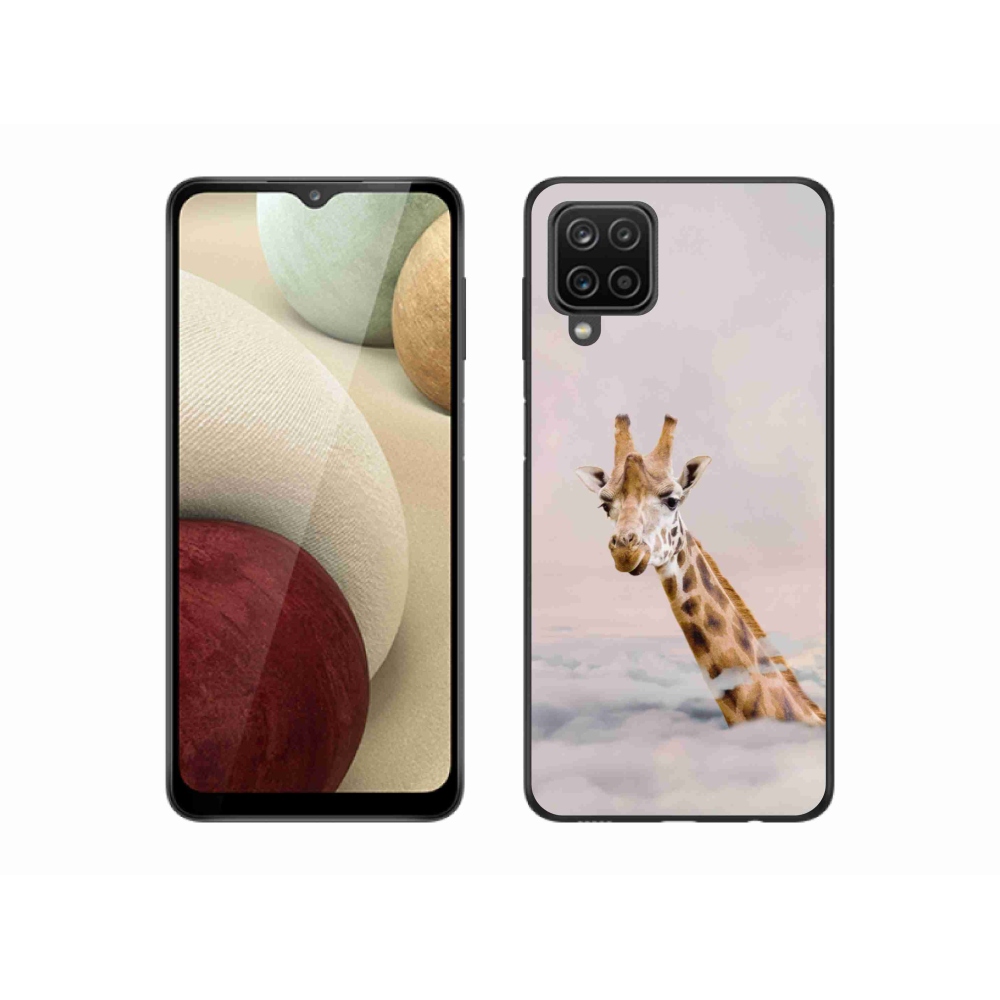 Zselés borítás mmCase Samsung Galaxy M12 készülékhez - zsiráf a felhőkben