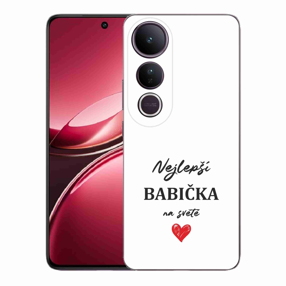 Gél borító mmCase a Vivo V50 Lite 4G/5G - legjobb nagymama 1 fehér háttérrel