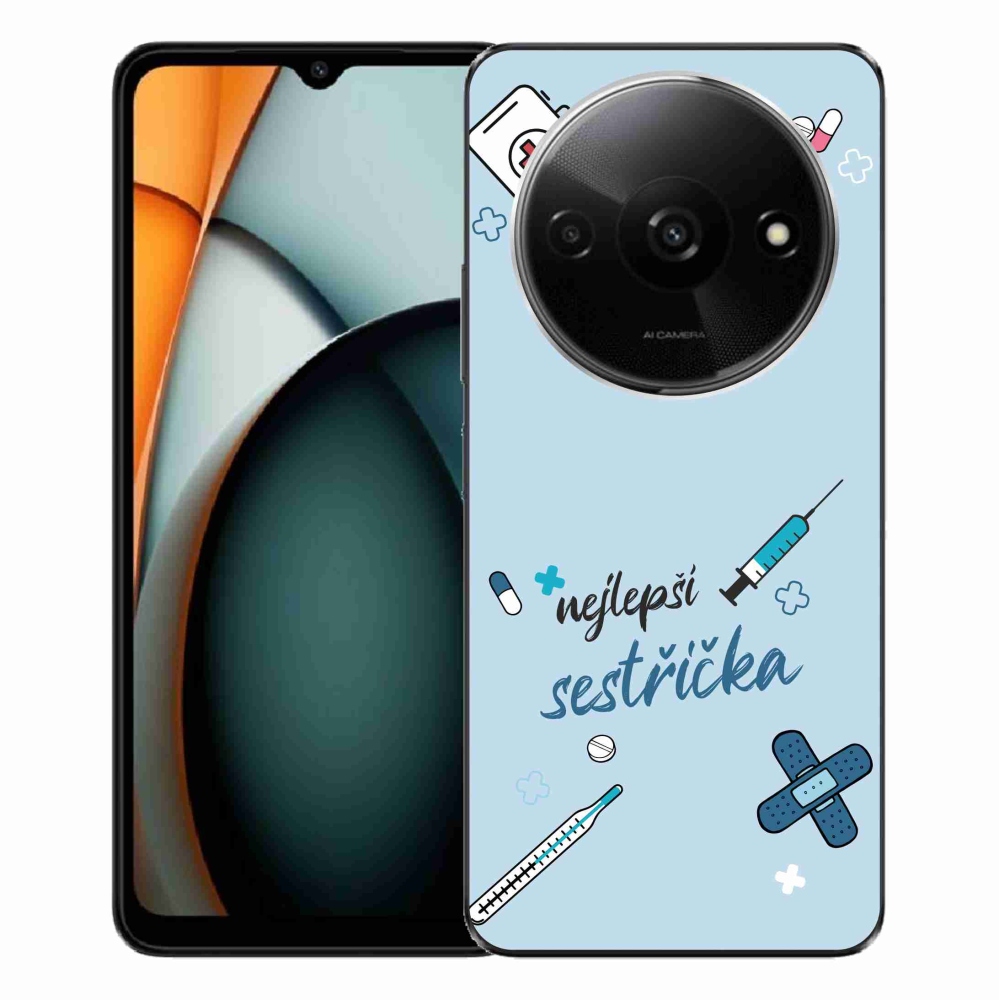Gél borító mmCase a Xiaomi Redmi A3-on - a legjobb kishúg kék háttérrel