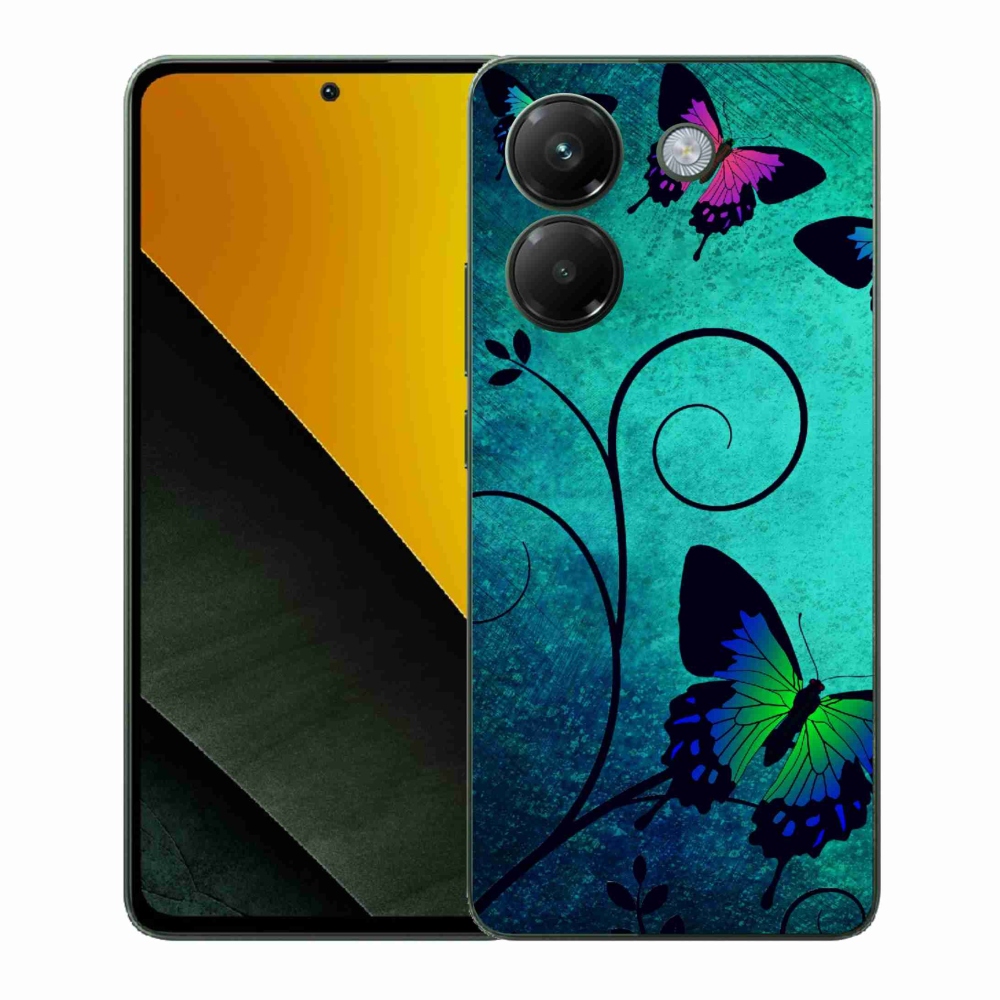 Gél borítás mmCase a Xiaomi Poco M7 Pro 5G számára - színes pillangók