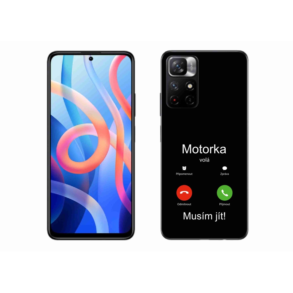 Gél borító mmCase a Xiaomi Redmi Note 11S 5G-hez - motoros hívások fekete háttérrel