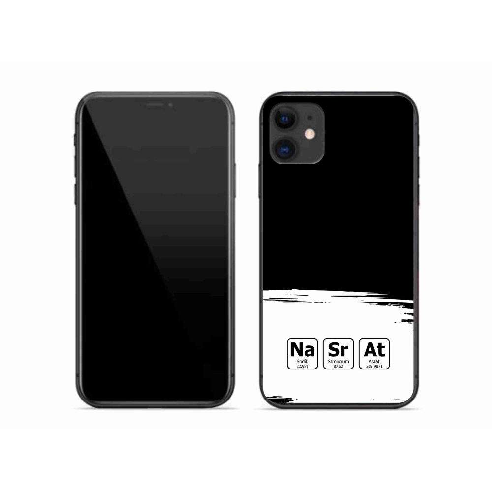 Gél borítás mmCase iPhone 11 készülékhez - kémiai elemek fehér és fekete háttérrel