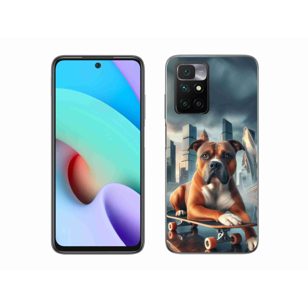 Zselés borítás mmCase a Xiaomi Redmi 10/Redmi 10 (2022) - kutya gördeszkán