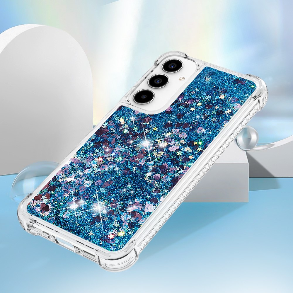 Glitter homokóra zselés tok Samsung Galaxy A36 5G - kék/szív