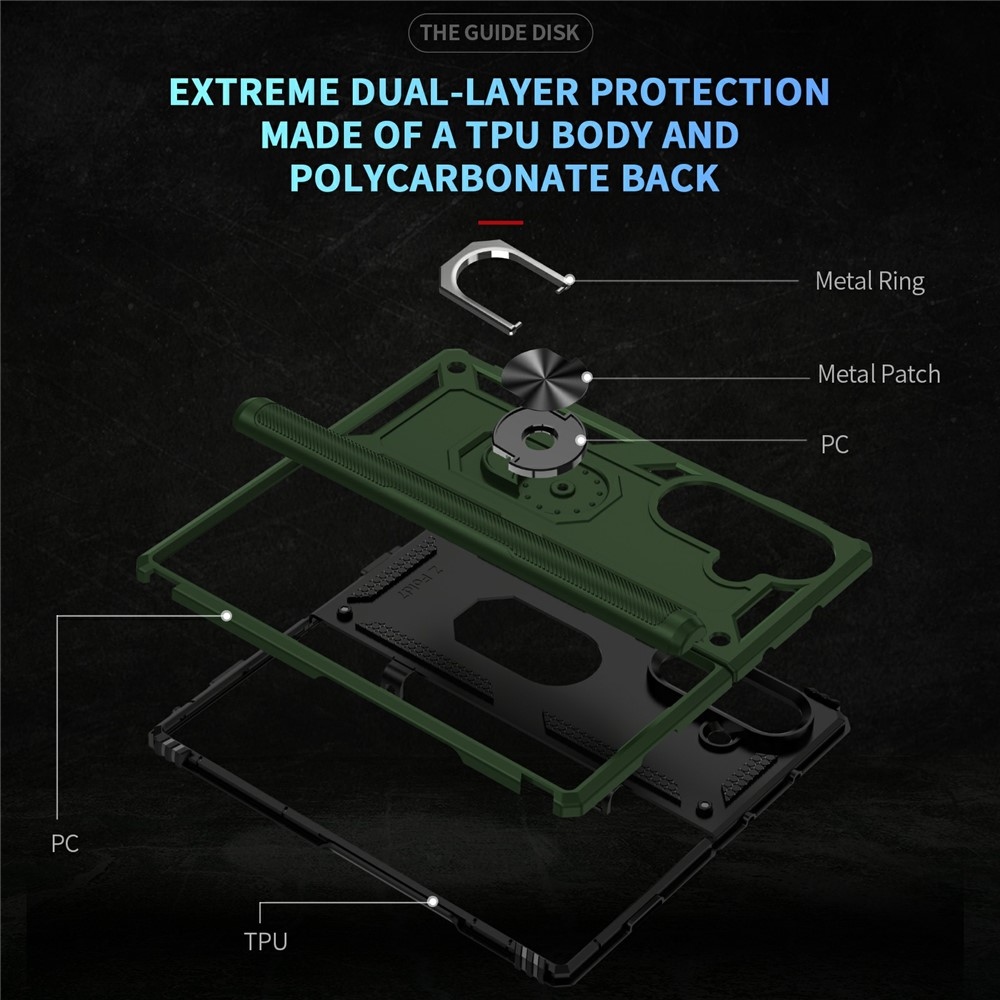 Gyűrűálló borítás Samsung Galaxy Z Fold7 5G készülékhez - zöld