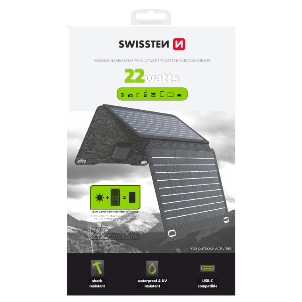 Swissten összecsukható napelem 22W