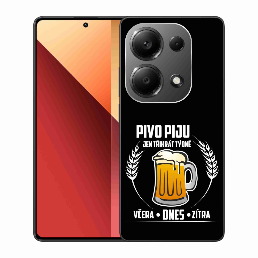 Gél borítás mmCase a Xiaomi Redmi Note 13 Pro 4G/Poco M6 Pro - sör motívum fekete háttérrel