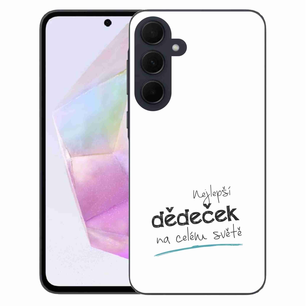 Gél borító mmCase Samsung Galaxy A35 5G - a legjobb nagypapa 3 fehér háttérrel