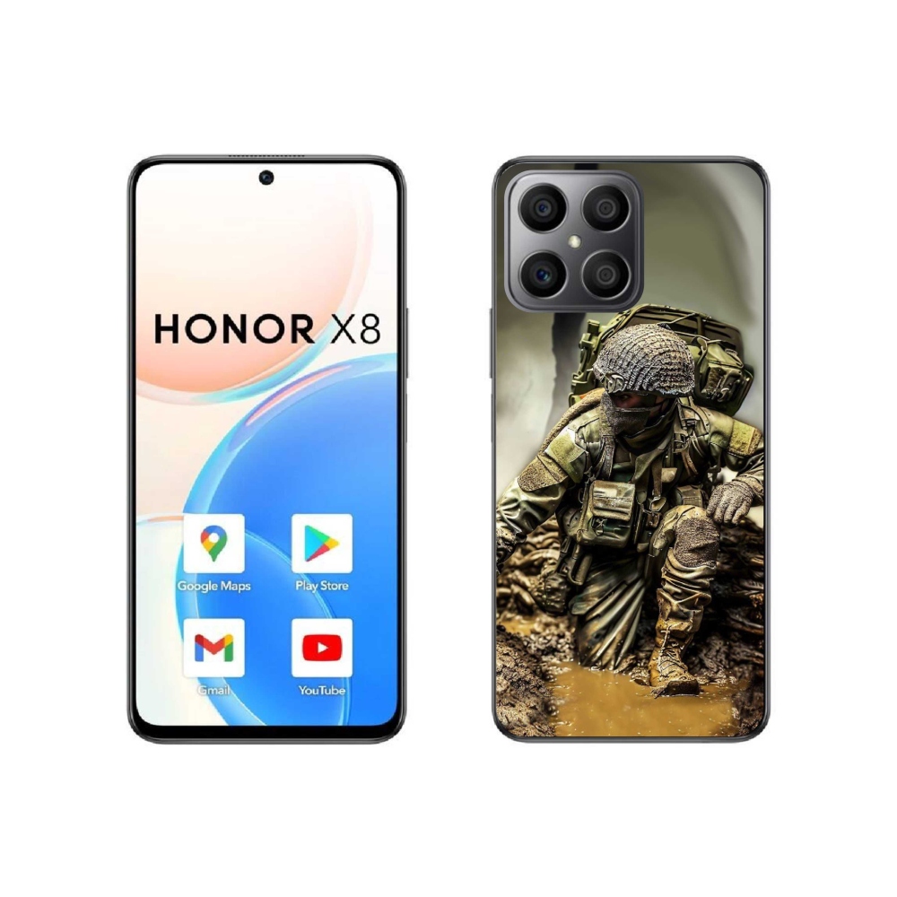 Gél borítás mmCase a Honor X8 4G-hez - katona