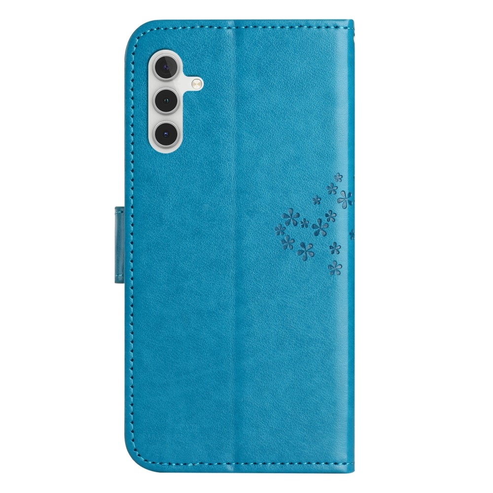 Fás könyv tok Samsung Galaxy A35 5G - kék