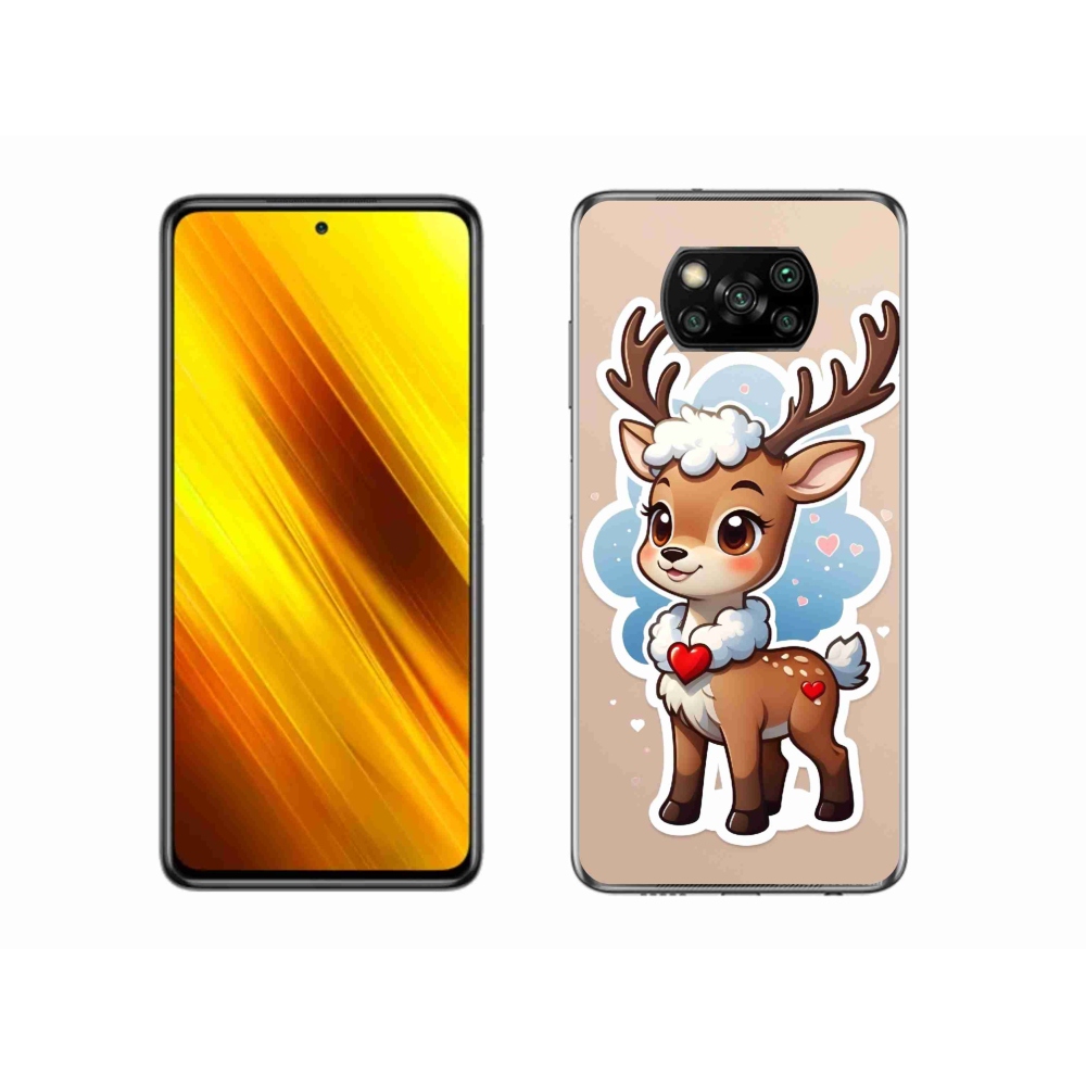 Gél borítás mmCase a Xiaomi Poco X3 Pro számára - rajzfilm rénszarvas