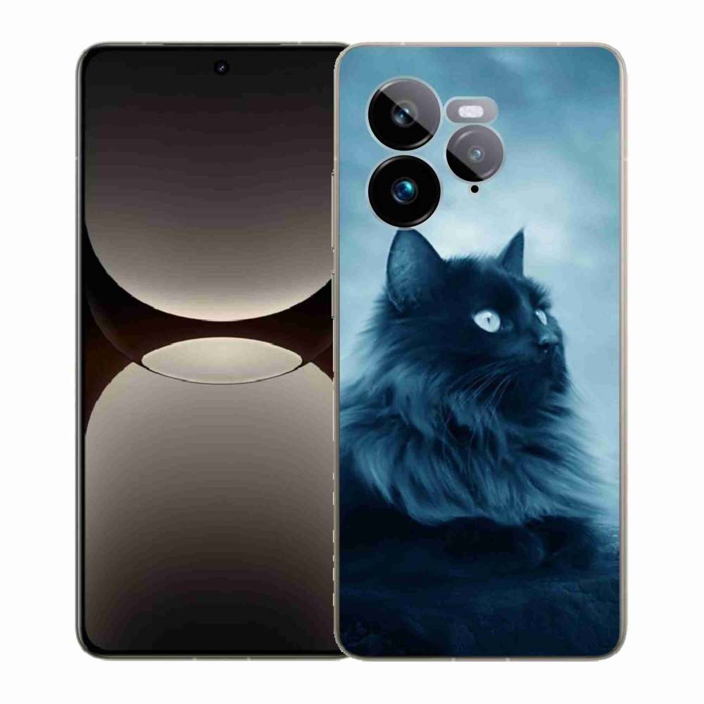 Zselés borítás mmCase a Realme GT 7 Pro 5G számára - fekete cat 1