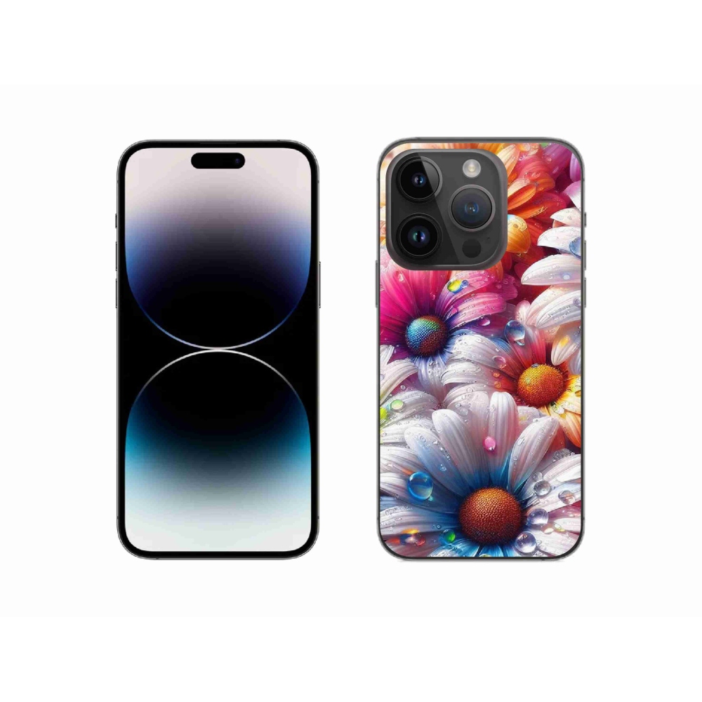 Zselés borítás mmCase iPhone 14 Pro készülékhez - színes margaréták