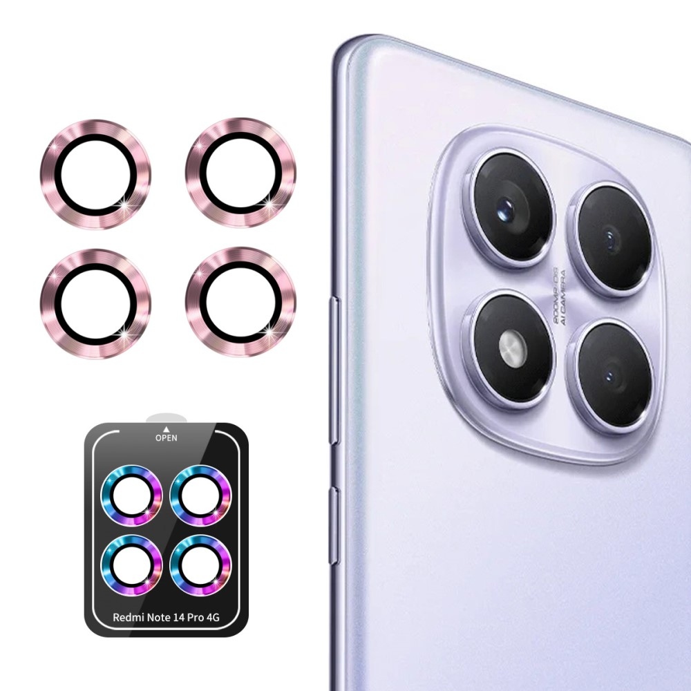 ENK Fém kamera lencse üveg a Xiaomi Redmi Note 14 Pro fényképezőgéphez (különálló üveg) - pink