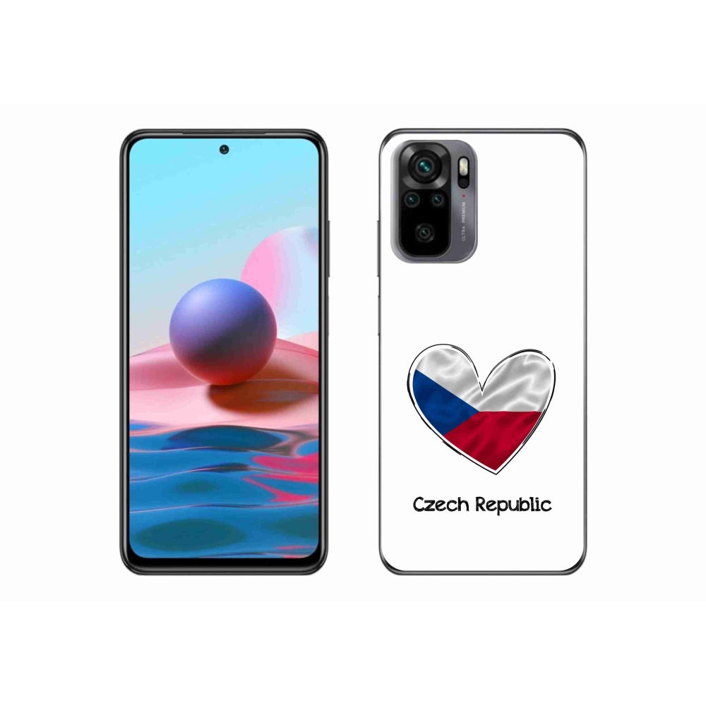 Gél borító mmCase a Xiaomi Redmi Note 10S-hez - szív zászló fehér háttérrel