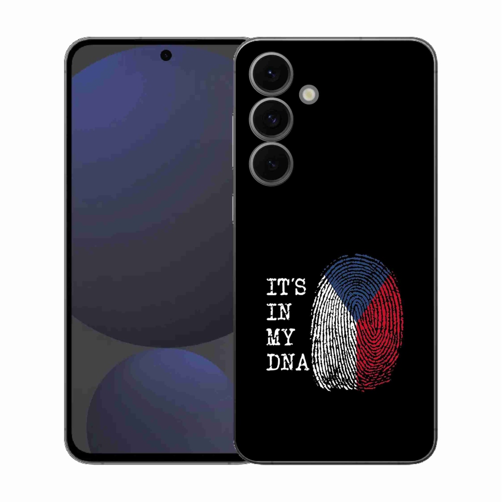 Gél védőhuzat mmCase Samsung Galaxy S25 FE - zászlós ujjlenyomat fekete háttérrel