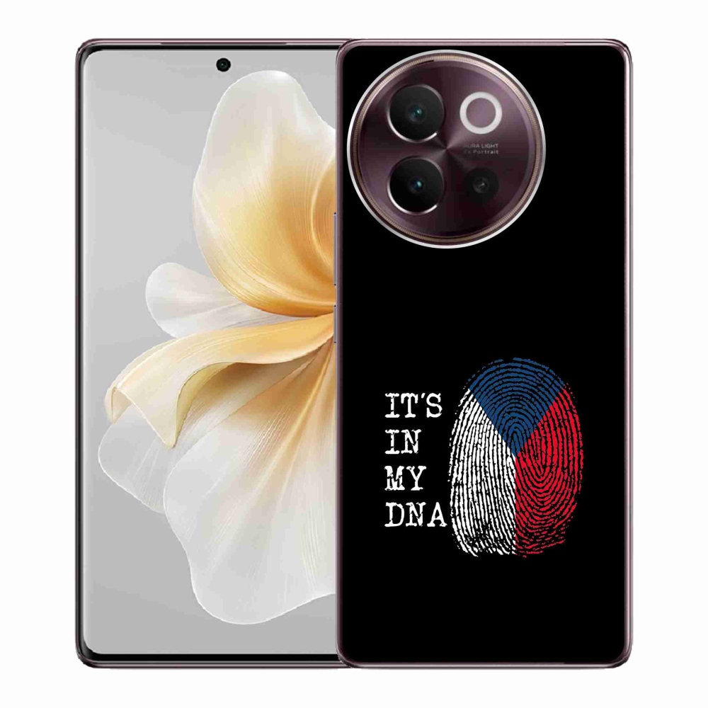 Gél borító mmCase a Vivo V40 Lite 5G - zászlós ujjlenyomat fekete háttérrel