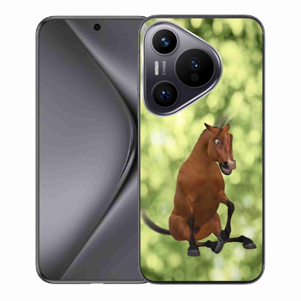 Zselés borító mmCase a Huawei Pura 70-hez - barna rajzfilm ló 1