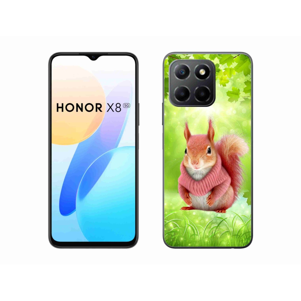 Zselés borítás mmCase a Honor X8 5G számára - mókus pulóverben