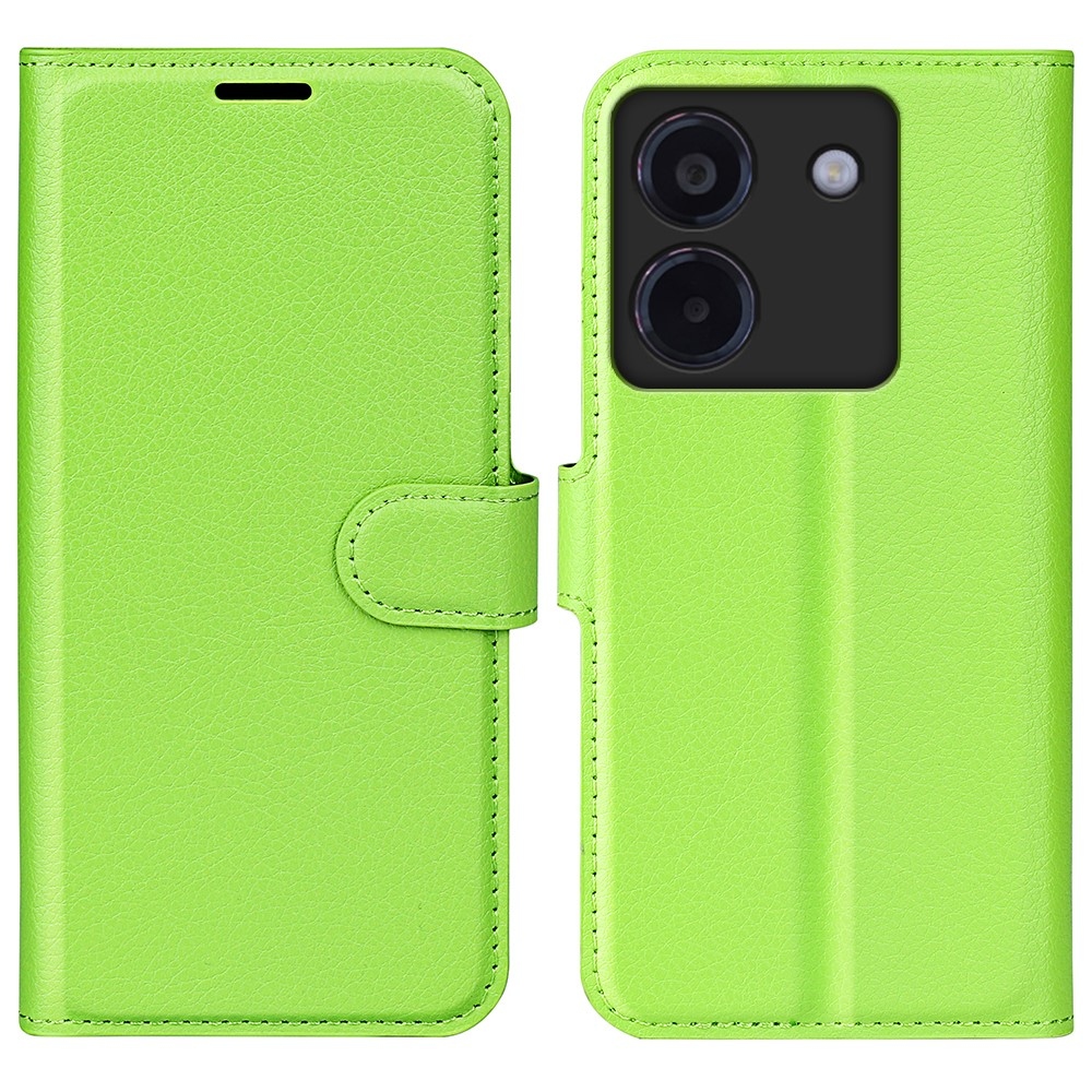 Litchi könyv tok a Xiaomi Poco M7 Pro 5G-hez - zöld