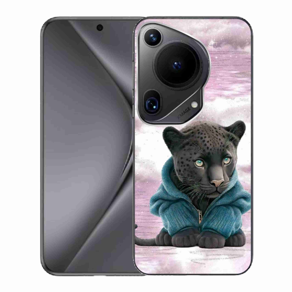 Gél borítás mmCase a Huawei Pura 70 Ultra számára - fekete párduc pulóverben