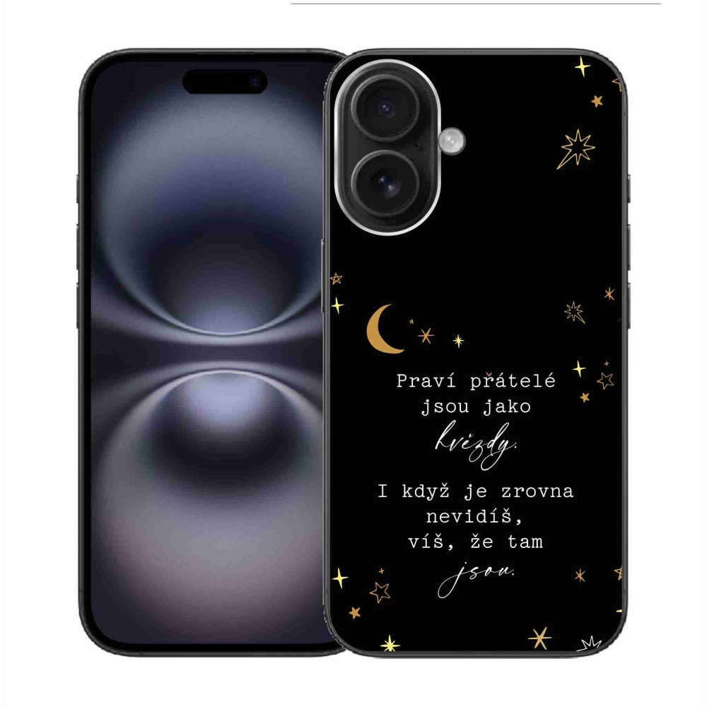 Gél borítás mmCase iPhone 16 - idézet 6 fekete háttérhez