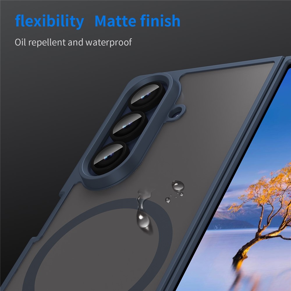 Matt zselés tok MagSafe tok Samsung Galaxy Z Fold7 5G-re - kék