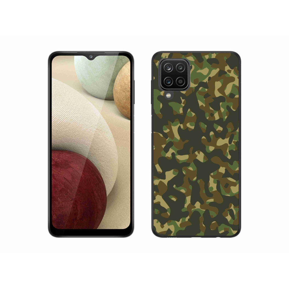 Zselés borítás mmCase Samsung Galaxy A12 készülékhez - terepszínű minta 1