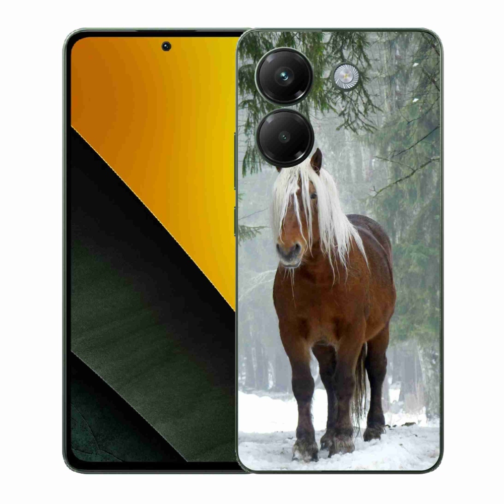 Gél borítás mmCase a Xiaomi Poco M7 Pro 5G számára - ló az erdőben