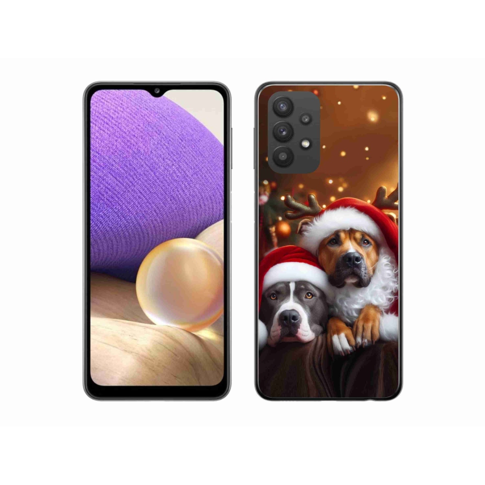 Gél borítás mmCase Samsung Galaxy A32 5G - Karácsonyi kutyák