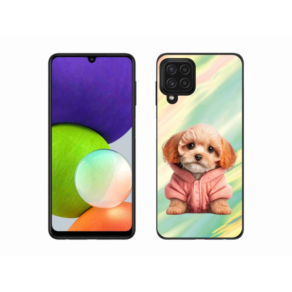 Gél borítás mmCase Samsung Galaxy A22 4G - pulóveres kölyökkutyákhoz