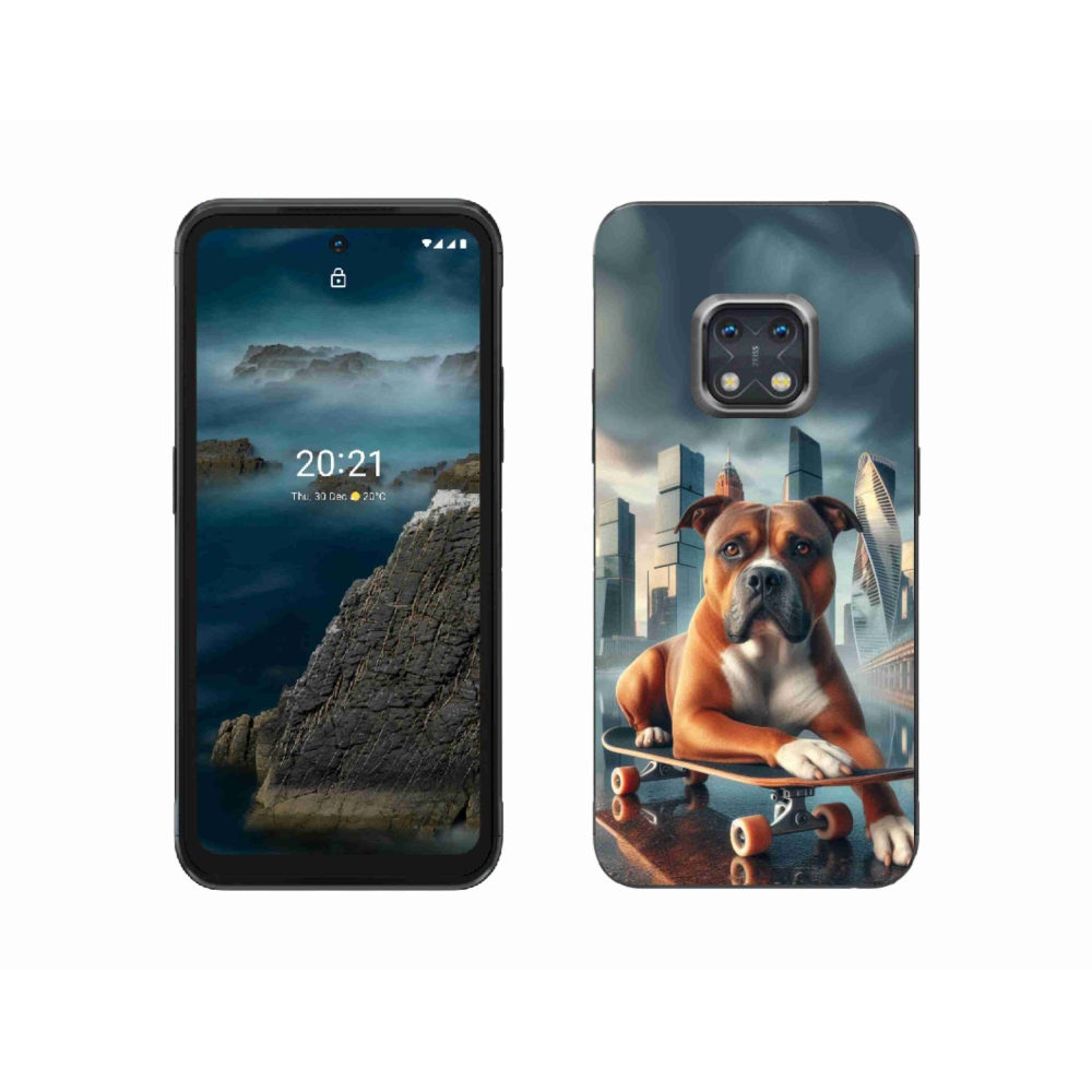 Zselés borítás mmCase a Nokia XR20 készülékhez - kutya gördeszkán
