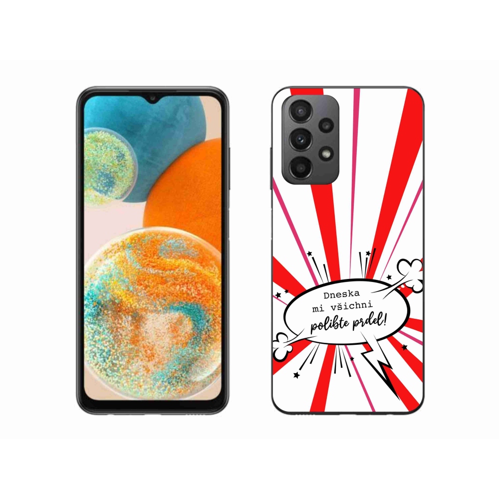 Gél borító mmCase Samsung Galaxy A23 4G/5G készülékhez - vicces szöveg 15 fehér háttér