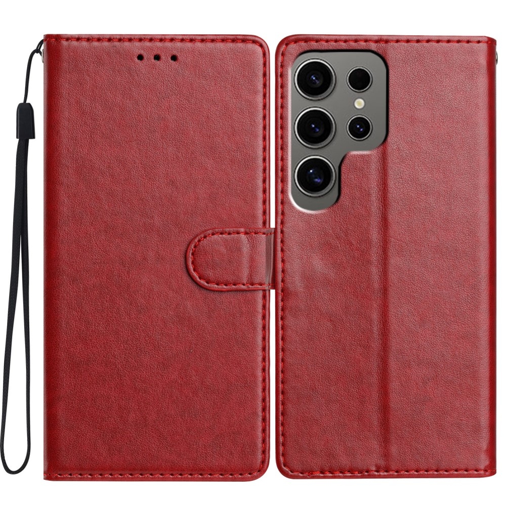 Vérrögök könyv tok Samsung Galaxy S25 Ultra készülékhez - piros