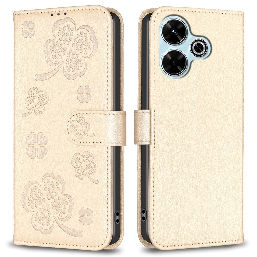 Clover book tok Xiaomi Redmi 13 4G/Poco M6 4G - arany színű